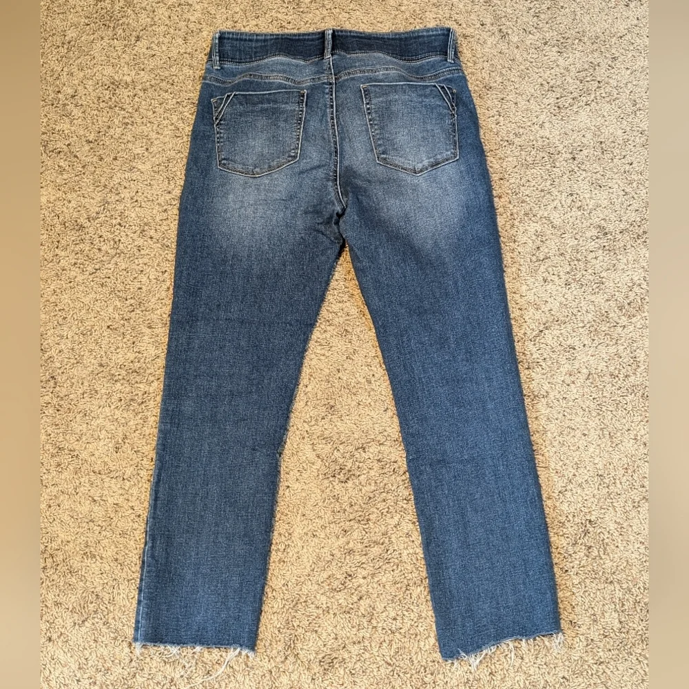 APT.9 STRAIGHT STRETCH Skinny HIGH-WAISTED wide WAISTBAND ankle jeans SIZE 10
